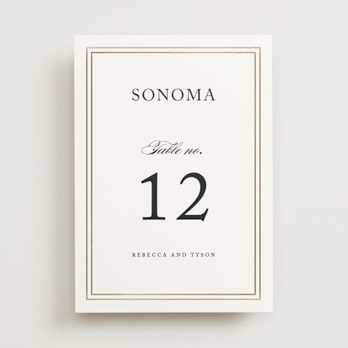 This is a snow table numbers with foil pressed by Kimberly FitzSimons called eloquence printing on doublethick in standard