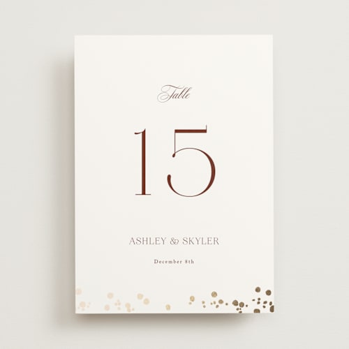 This is a chiffon table numbers with foil pressed by Cass Loh called brooklyn bridge printing on doublethick in standard