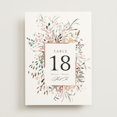 This is a garden table numbers with foil pressed by Itsy Belle Studio called undone printing on doublethick in standard
