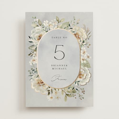 This is a meadow table numbers with foil pressed by Petra Kern called love song printing on doublethick in standard