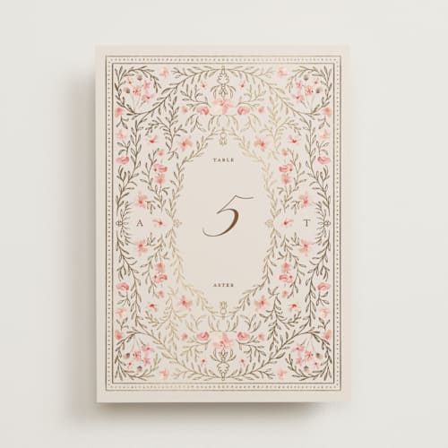 This is a versailles table numbers with foil pressed by Claudia Orengo called victorian printing on doublethick in standard