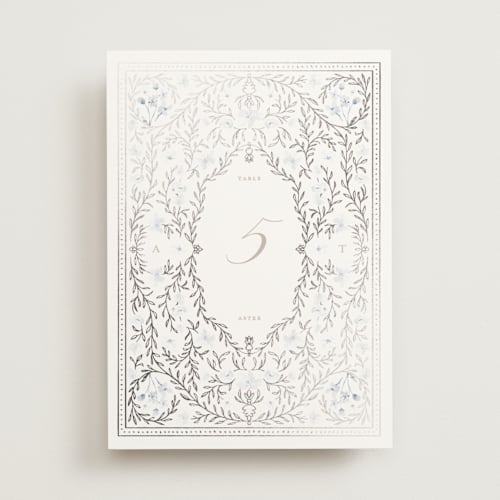 This is a balmoral table numbers with foil pressed by Claudia Orengo called victorian printing on doublethick in standard