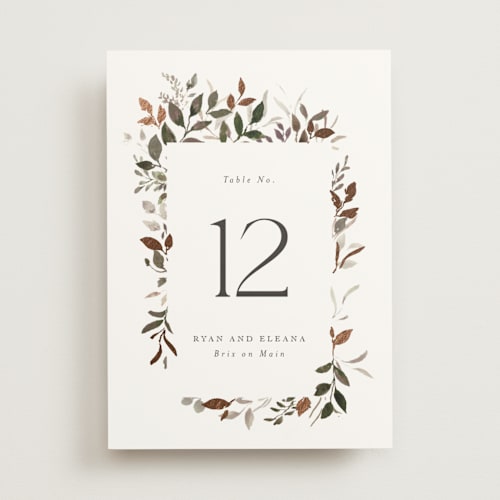 This is a harvest table numbers with foil pressed by Itsy Belle Studio called garden serenity printing on doublethick in standard