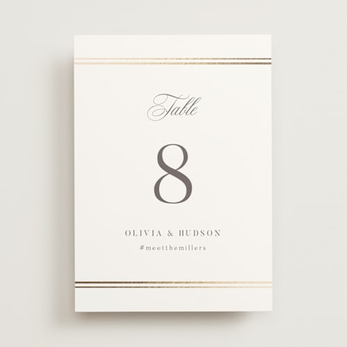 This is a pearl table numbers with foil pressed by Nicole Walsh called classic elegance printing on doublethick in standard