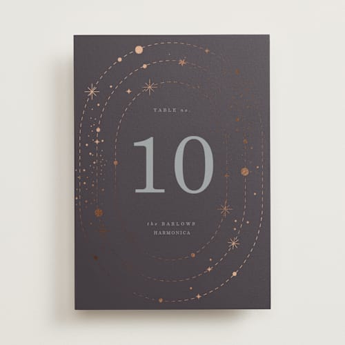 This is a twilight table numbers with foil pressed by Baumbirdy called north printing on doublethick in standard
