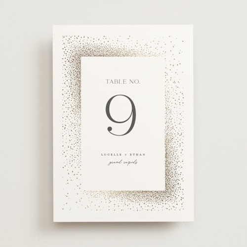 This is a sparkle table numbers with foil pressed by Pixel and Hank called flicker printing on doublethick in standard