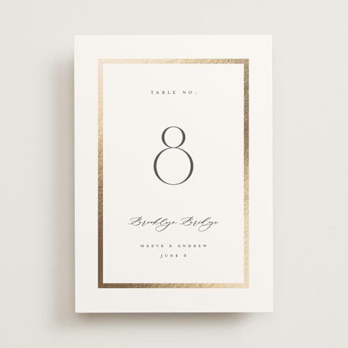 This is a quartz table numbers with foil pressed by Kristie Kern called chisel printing on doublethick in standard