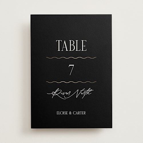 This is a pepper table numbers with foil pressed by Olivia Raufman called inventive printing on doublethick in standard