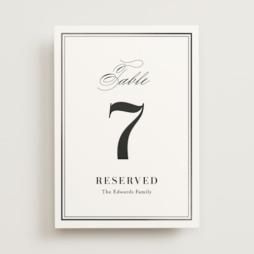 This is a cotton table numbers with foil pressed by Jennifer Postorino called polished printing on doublethick in standard