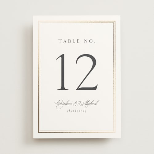 This is a cloud table numbers with foil pressed by Nicole Walsh called lustre printing on doublethick in standard
