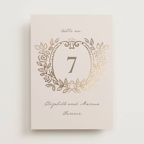 This is a vanilla table numbers with foil pressed by Petra Kern called manuet printing on doublethick in standard