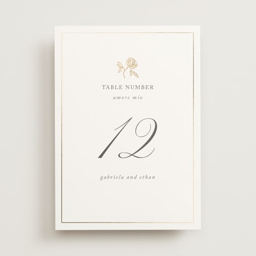 This is a classic bride table numbers with foil pressed by Design Lotus called here with you printing on doublethick in standard