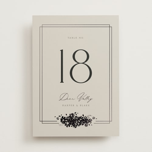 This is a smoke table numbers with foil pressed by Robert and Stella called bouquet toss printing on doublethick in standard
