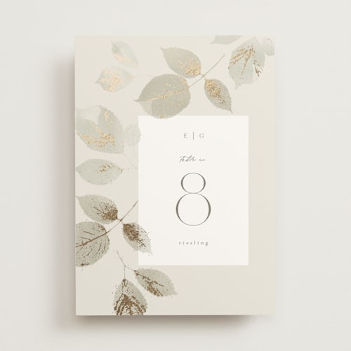 This is a meadow table numbers with foil pressed by Kristie Kern called sonnet printing on doublethick in standard