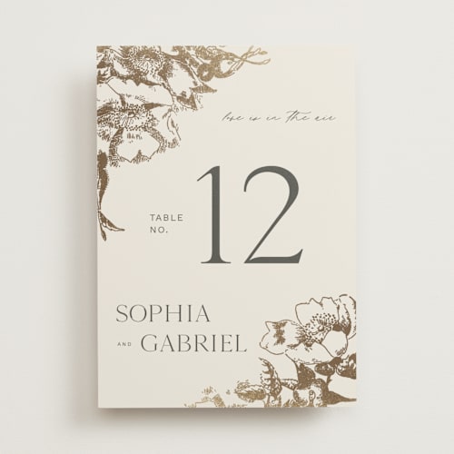 This is a hope floats table numbers with foil pressed by Design Lotus called mon amour printing on doublethick in standard