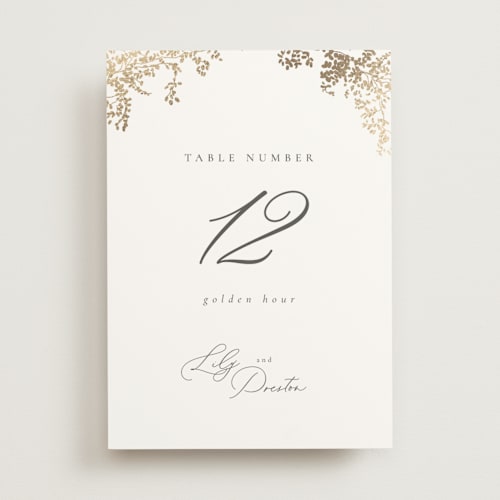 This is a classique table numbers with foil pressed by Design Lotus called forever and a day printing on doublethick in standard