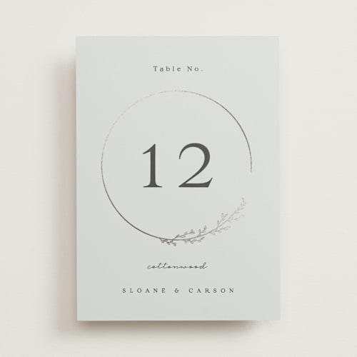 This is a mist table numbers with foil pressed by Brianne Larsen called branched printing on doublethick in standard
