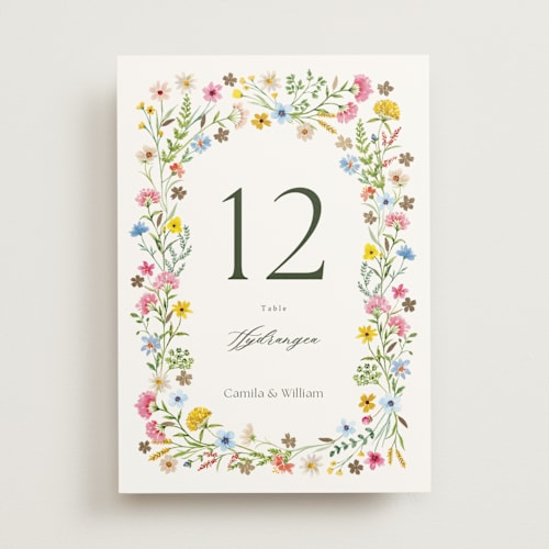 This is a garden table numbers with foil pressed by Yaling Hou Suzuki called bright garden printing on doublethick in standard