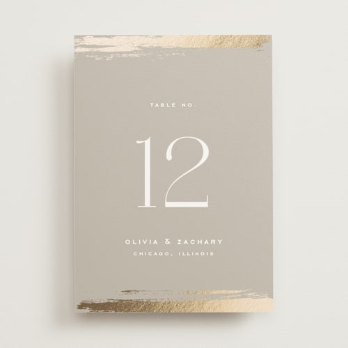 This is a clay table numbers with foil pressed by Carolyn Nicks called true love printing on doublethick in standard