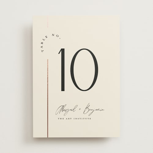 This is a cream puff table numbers with foil pressed by Pixel and Hank called together printing on doublethick in standard