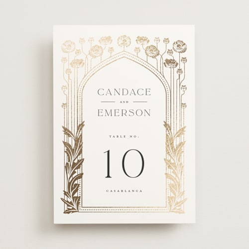 This is a snow table numbers with foil pressed by Ana de Sousa called nouveau flowers printing on doublethick in standard