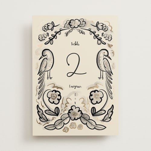 This is a ink wash table numbers with foil pressed by Ani Somi called santa catalina printing on doublethick in standard