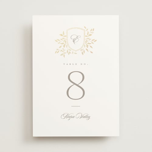 This is a chiffon table numbers with foil pressed by Kristie Kern called aperol printing on doublethick in standard