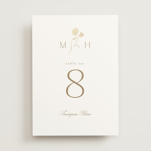 This is a buttercream table numbers with foil pressed by Kristie Kern called the romantic printing on doublethick in standard