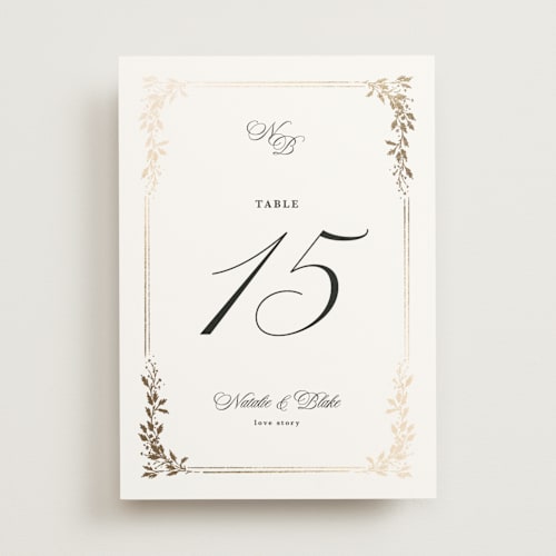 This is a diamond table numbers with foil pressed by Kate Ahn called lake como printing on doublethick in standard