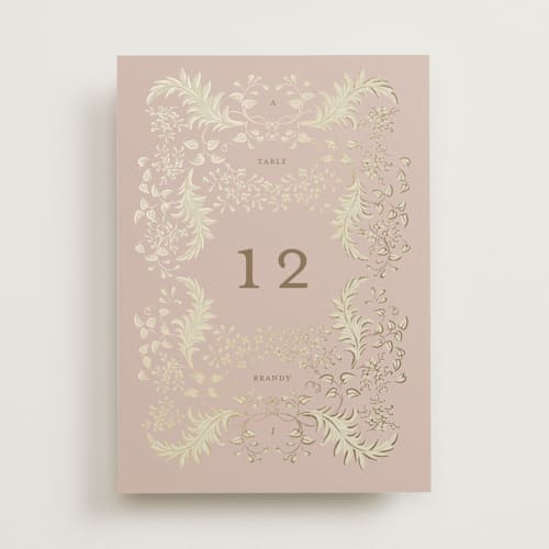 This is a rose table numbers with foil pressed by Ani Somi called french train printing on doublethick in standard