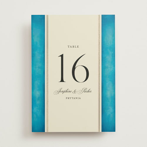 This is a marine table numbers with foil pressed by Jackie Crawford called josephine printing on doublethick in standard
