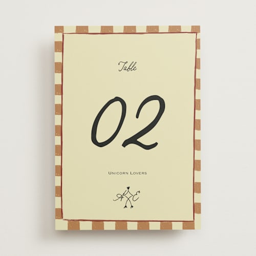 This is a oat table numbers with standard by Helena Vitto called love rests in a garden printing on doublethick in standard