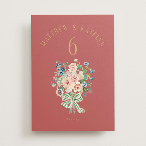 This is a rose table numbers with standard by Itsy Belle Studio called ruban en fleur printing on doublethick in standard