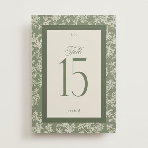 This is a jungle table numbers with standard by Jenna Holcomb called vintage tropics printing on doublethick in standard