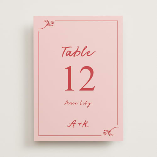 This is a brick table numbers with standard by Julia Liverton called love in bloom printing on doublethick in standard