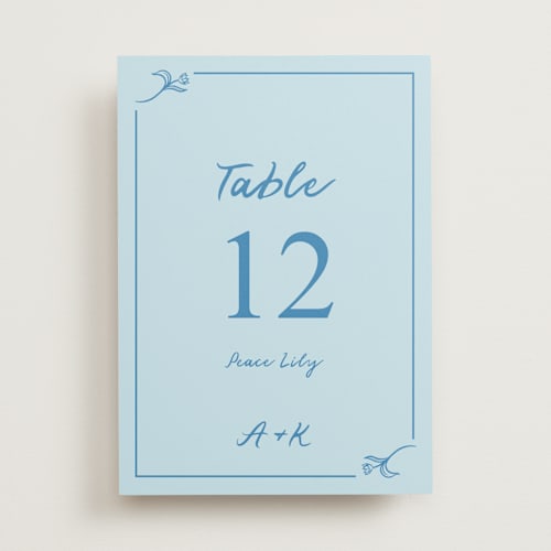 This is a ocean table numbers with standard by Julia Liverton called love in bloom printing on doublethick in standard