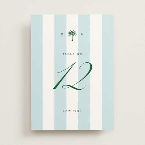 This is a low tide table numbers with standard by Susan Zinader called island palm printing on doublethick in standard