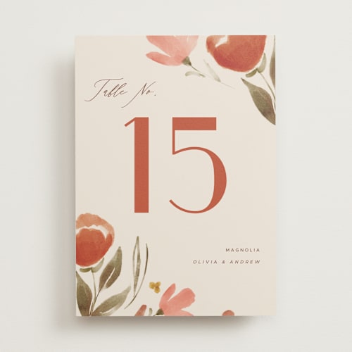 This is a saffron table numbers with standard by Vera Lim called giardino printing on doublethick in standard