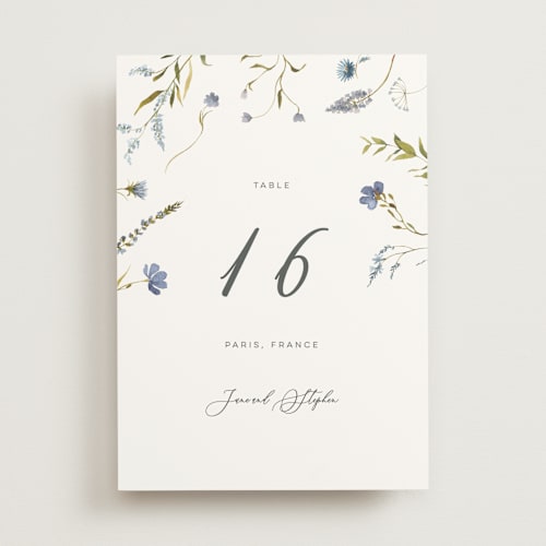 This is a capri table numbers with standard by Erin Hodges called untied printing on doublethick in standard
