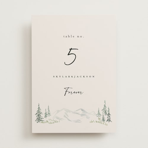This is a forest table numbers with standard by Petra Kern called paradise printing on doublethick in standard
