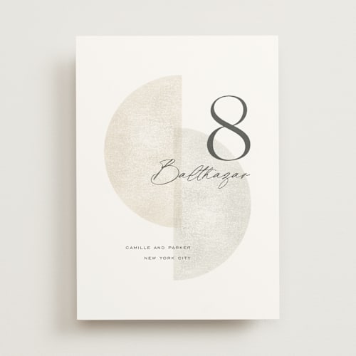 This is a stone table numbers with standard by Jackie Crawford called camille printing on doublethick in standard