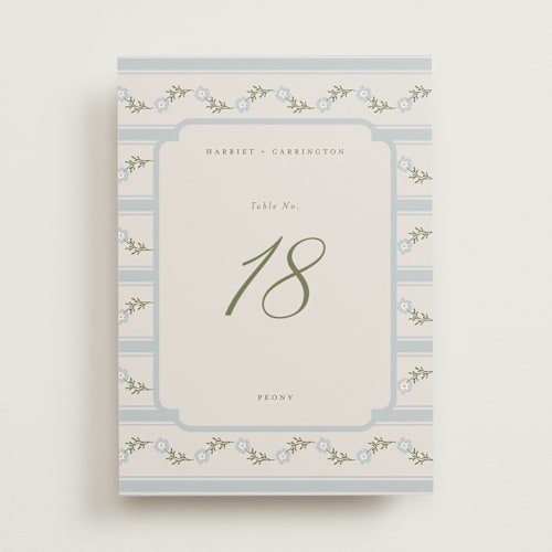 This is a robin’s egg table numbers with standard by Kampai Designs called memories printing on doublethick in standard