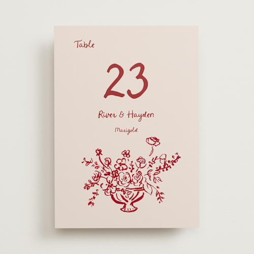 This is a wine table numbers with standard by Cass Loh called inky printing on doublethick in standard