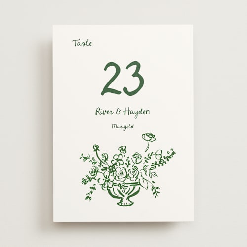 This is a forest table numbers with standard by Cass Loh called inky printing on doublethick in standard