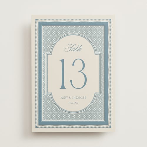 This is a waterfall table numbers with standard by Kelly Watkins called literary printing on doublethick in standard