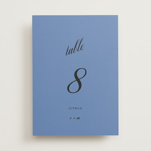 This is a electric blue table numbers with standard by Ani Somi called in lights printing on doublethick in standard