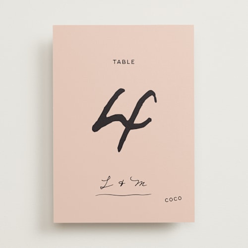 This is a blush table numbers with standard by Ani Somi called ballpoint suite printing on doublethick in standard