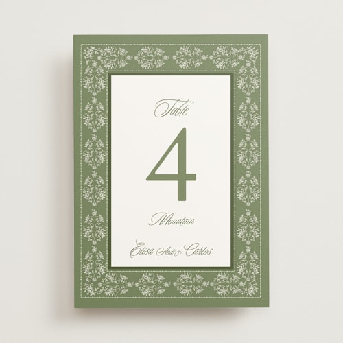 This is a forest table numbers with standard by Sherley Ferreira called vintage garden printing on doublethick in standard