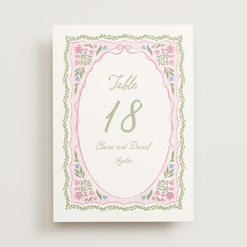 This is a garden table numbers with standard by Creo Study called folk garden printing on doublethick in standard