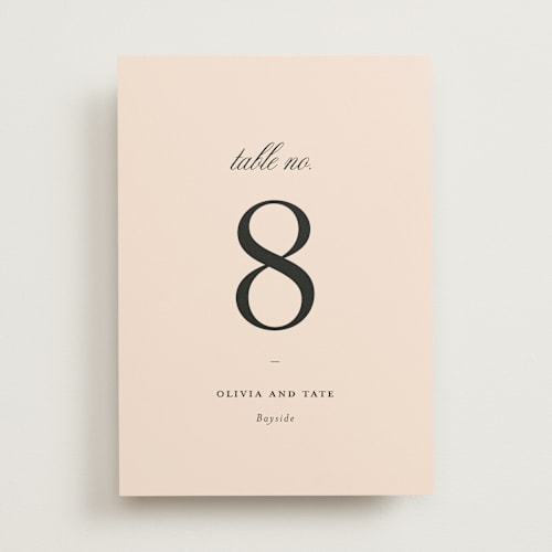 This is a peony table numbers with standard by Sara Hicks Malone called westview printing on doublethick in standard